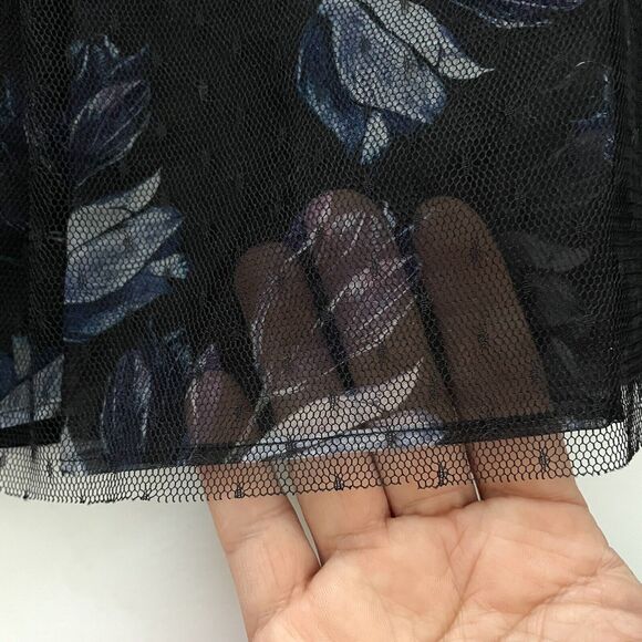 Jill Jill Stuart Floral Printed Organza Mesh Fit & Flare Blk Cocktail Dress - Picture 14 of 15